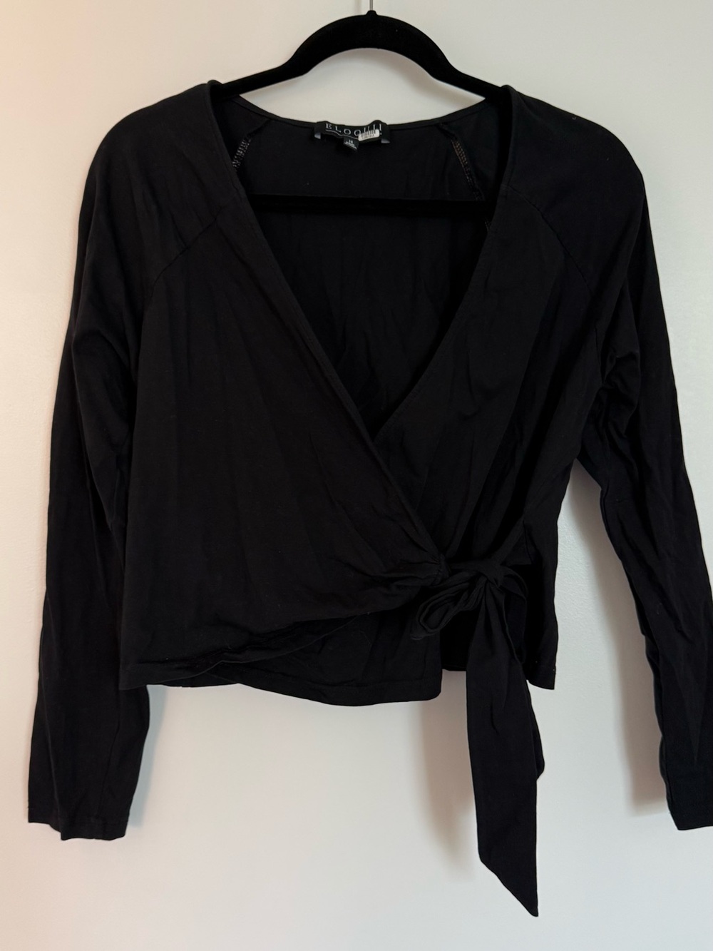 🖤 Eloquii Black Wrap Tie Long Sleeve Blouse